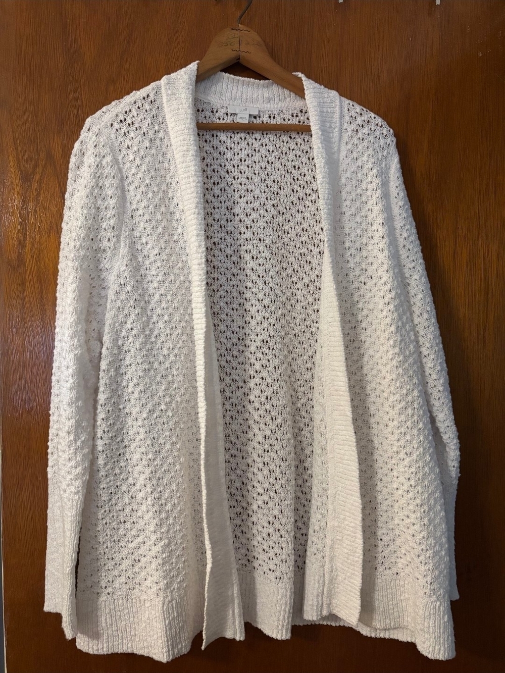 J. Jill White Lightweight Textured Cardigan Sweater Womens Size XL